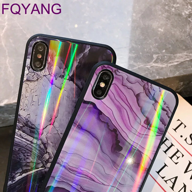 

FQYANG Luxury Marble Phone Case For IPHONE XS MAX X XR 8 PLUS XSMAX 7PLUS 8PLUS 6PLUS 6SPLUS 7 PLUS 6 6S PLUS purple Back Cover