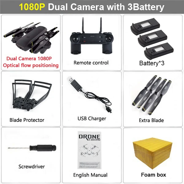 Teeggi M70 Радиоуправляемый Дрон с камерой HD 4K камера 1080P FPV селфи Дрон Квадрокоптер Профессиональный VS E58 VISUO XS809HW XS809S дроны - Цвет: 1080P Black 3B F