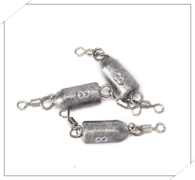 CHEAP ! Free shipping 30pcs Weight 8g bullet sinker with double swivel