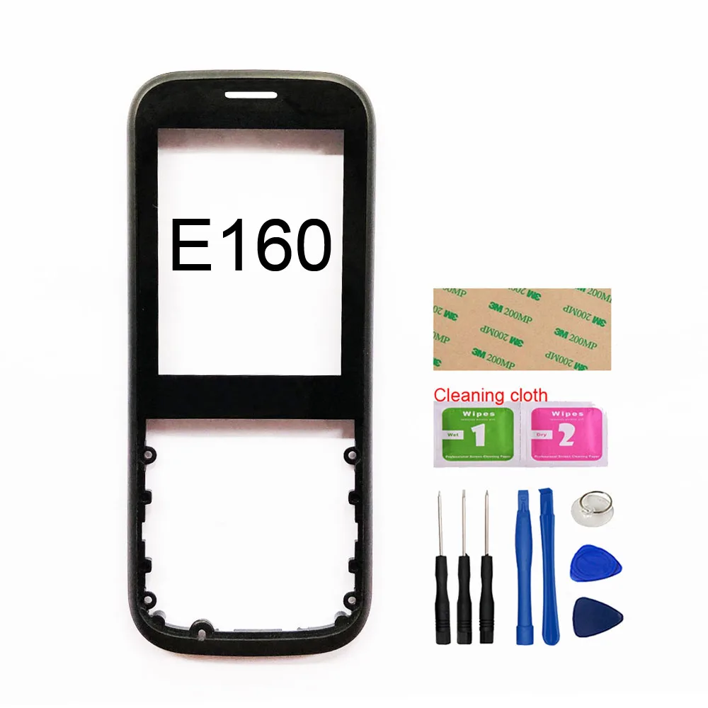 For Philips E160 E180 E181 Mobile Front Glass Screen+Center housing+keypads Replacement - Цвет: E160