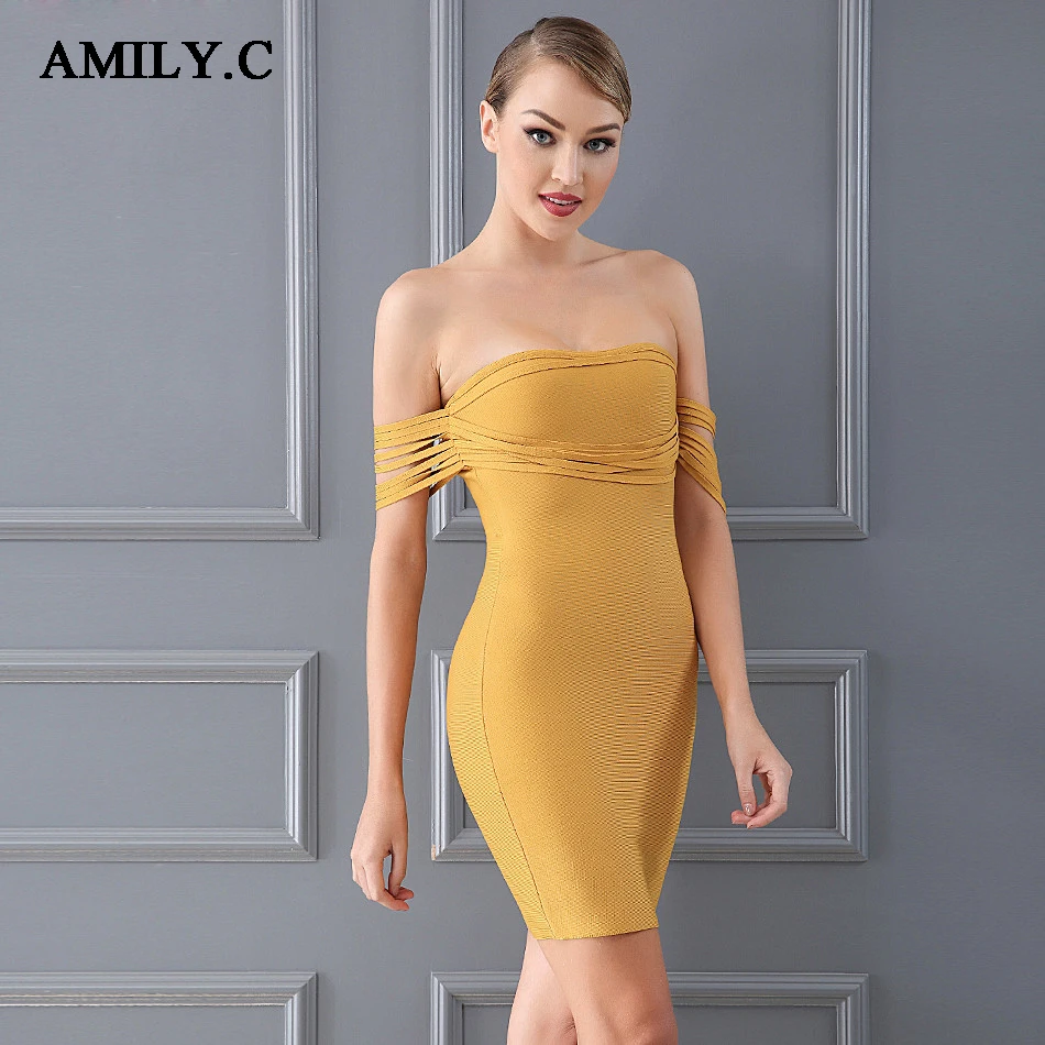 Adyce-208-Sexes-Bandage-Vestido-pYellow-Off-The-Shoulder-Bodycon-Vestido-Ocasional-Vestidos-de_