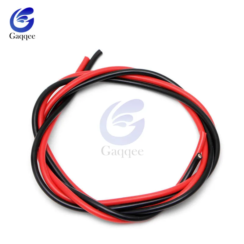 2 м 1 метр Черный+ 1 метр красные силиконовые провода 10AWG 12AWG 14AWG 16AWG теплостойкий мягкий силиконовый силикагель провод кабель