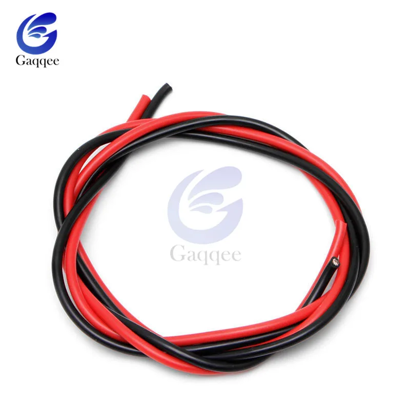 2 м 1 метр черные + красные силиконовые провода 10AWG 12AWG 14AWG 16AWG термостойкий мягкий