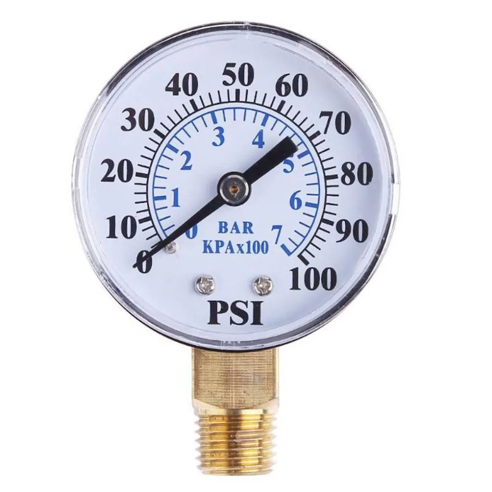 

Pressure Tester Gauge Tools 0-100psi 0-7bar 1/8inch NPT Face Side Mount Pressure Gauge Dial Air Compressor Meter Hydraulic