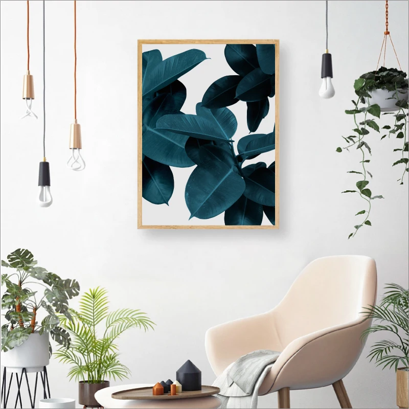 Blue Leaves Wall Art poster