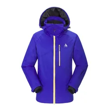 Открытый Для мужчин; лыжный костюм утолщенной чистке теплая одежда-стойкие Водонепроницаемый быстросохнущая спортивные Восхождение лыжная куртка для Для мужчин