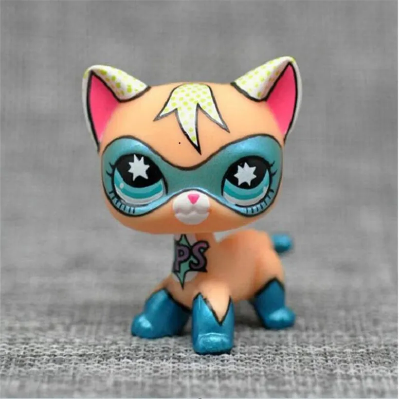 

Cute lps pet shop standing short hair color kitty pvc action figure animal rare old original kitten anime juguetes kids toys
