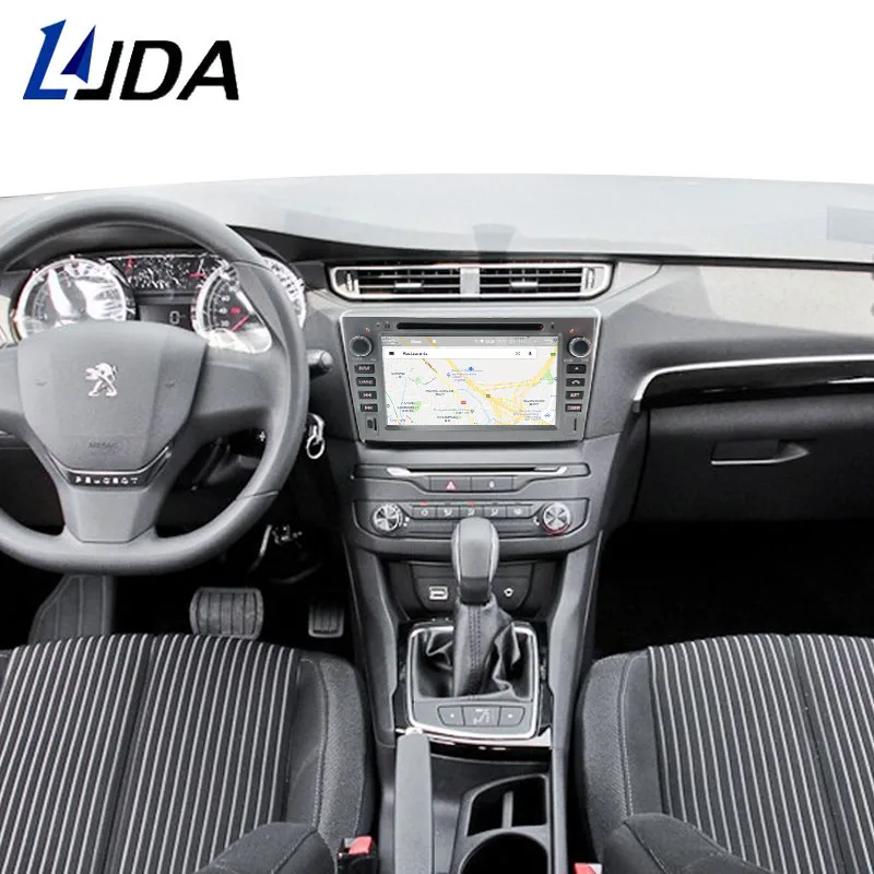Cheap LJDA Android 9.0 Car Multimedia Player For PEUGEOT 308 408 308W GPS Navigation 2 Din Car Radio 4G+32G Stereo WIFI DVD CD Video 5
