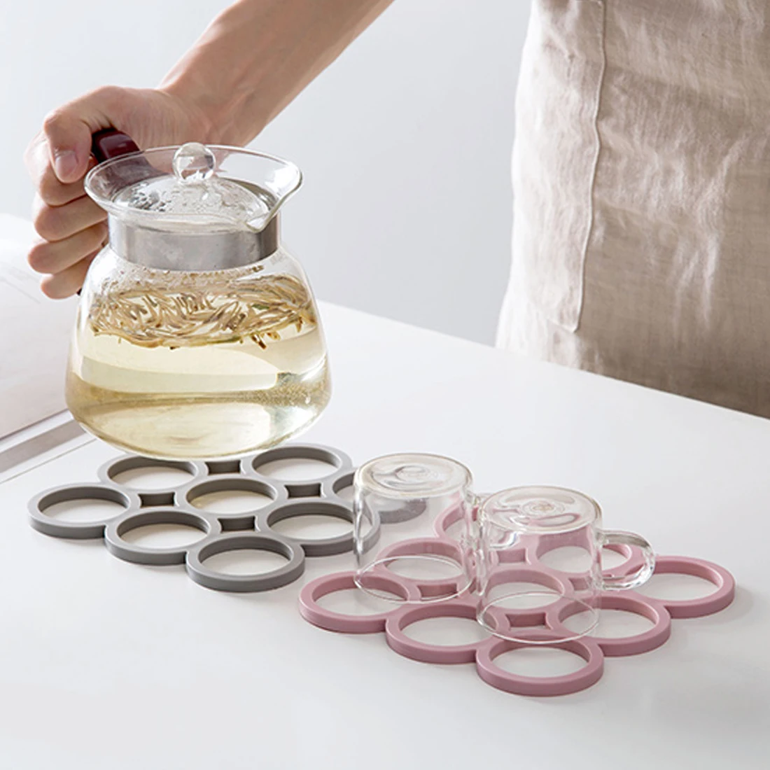 New 1 Pcs Table Mats for Dining Decor Circle Heat Insulation Placemats