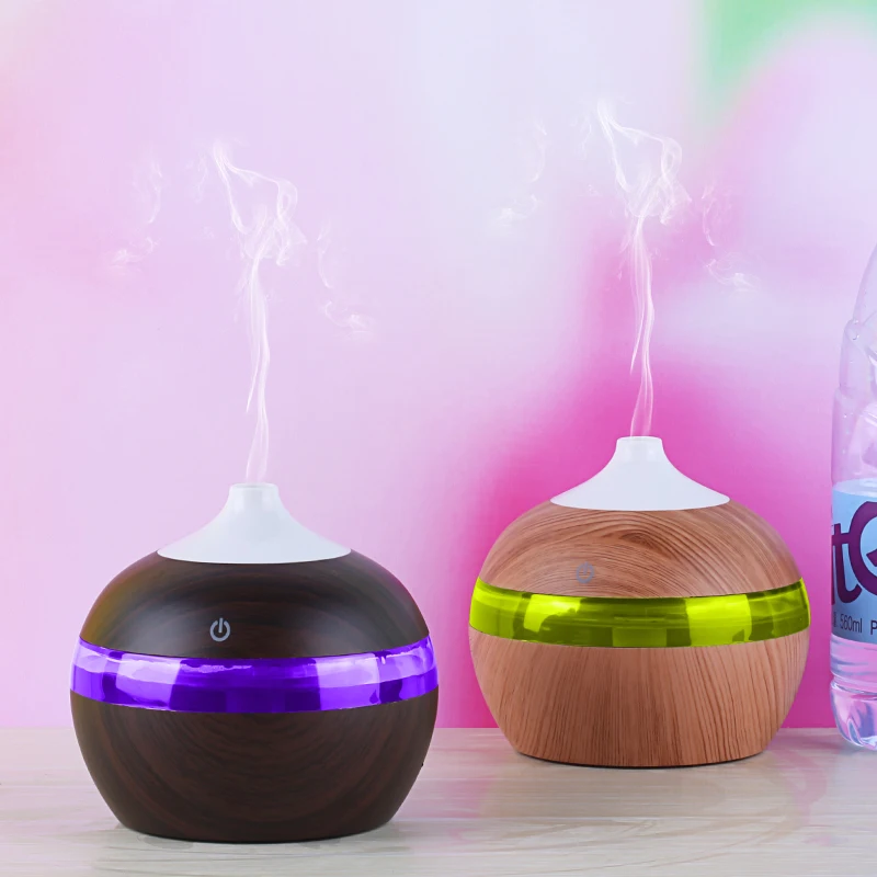 

Mini Ultrasonic Air Humidifier USB Aroma Diffuser Wood Grain LED Night Light Electric Essential Oil Diffuser Air Purifier Mist