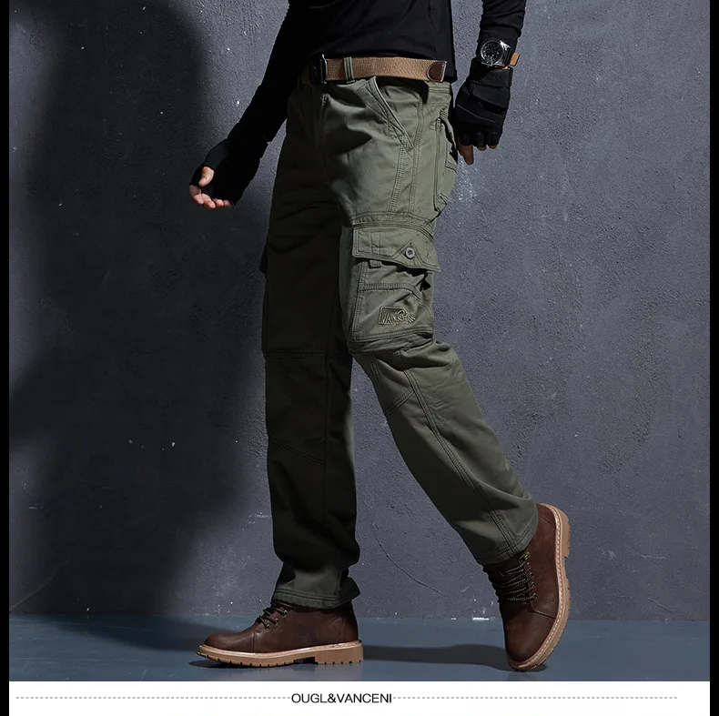 Зимние теплые военные брюки карго мужские тактические брюки военные мешковатые брюки армейские зеленые брюки хаки джинсовые брюки. FA07