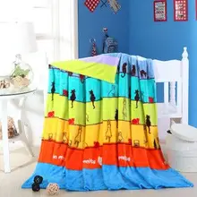 Низкая цена современные Животные Кошки тканые отель самолет Небесно Голубой Полный king Размер флисовое Фланелевое детское одеяло