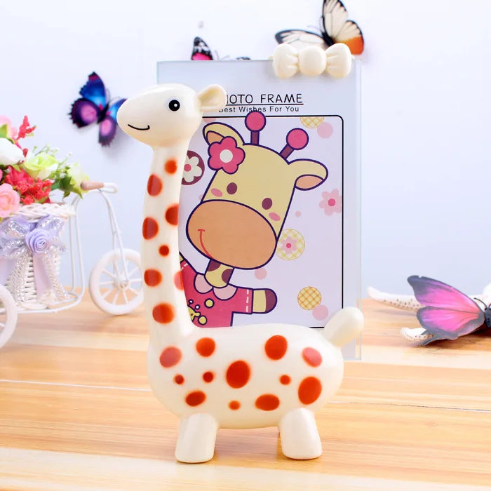 Креативный картон Жираф Рамка для фотографии, декор для детей Детские наборы для изготовления игрушек фоторамки 5 6 дюймов 4 цвета - Цвет: white