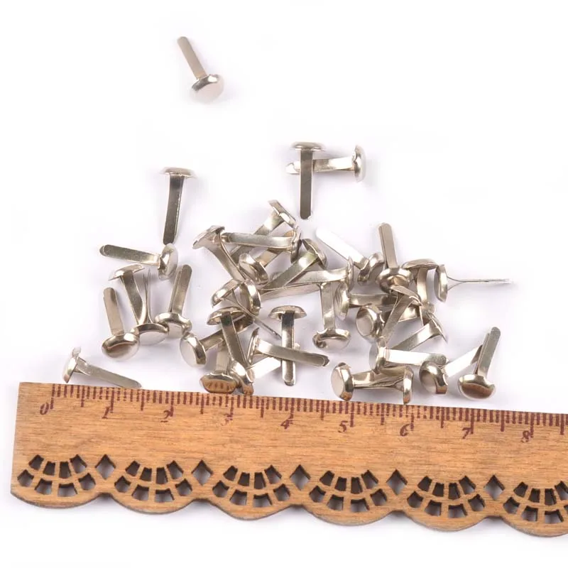 Mixed Round Brad Metal Crafts Embellishments 100Pcs For Scrapbook Diy Decor Fastener Brads Handmade Supplies