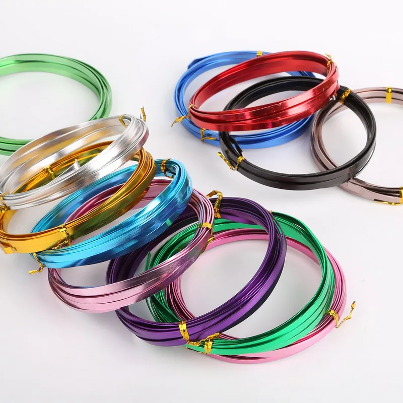 5x1mm 3m Embossing Flat Aluminum Wire Soft Metal Floristry