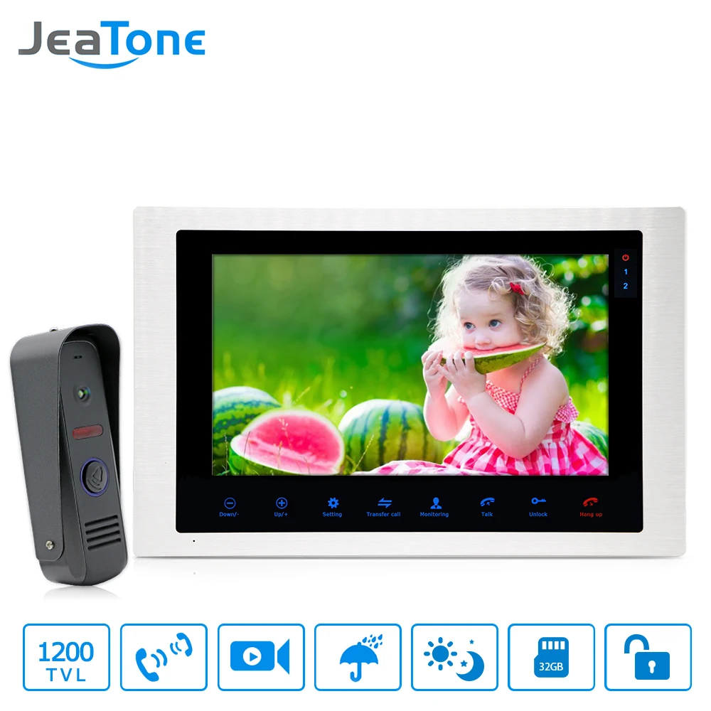 JeaTone 10 'Ɗ проводной видеодомофон контроль доступа сенсорная кнопка