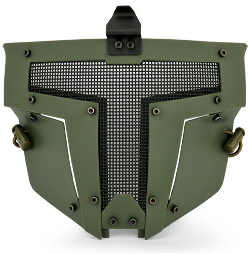 

2018 New Tactical Warrior iron mask Spartan mask outdoor protective Airsoft Paintball Accessories CS Protective Full Face mesh