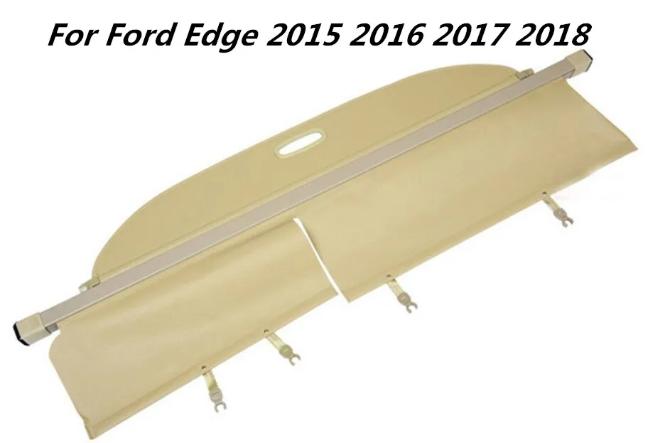 

JIOYNG High quality Car Rear Trunk Security Shield Cargo Cover For Ford Edge 2015 2016 2017 2018 ( black, beige)