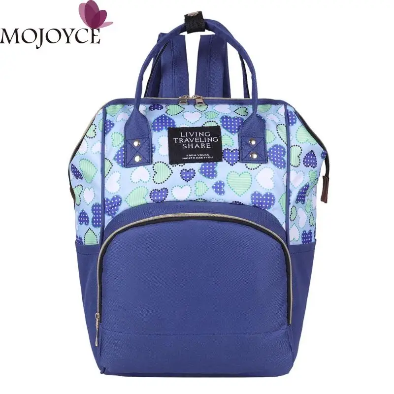 

Female Large Capacity Hit Color Heart Print Mommy Travel Backpacks Maternity Nappy Top-handle Bag Women Casual Shoulder Bags