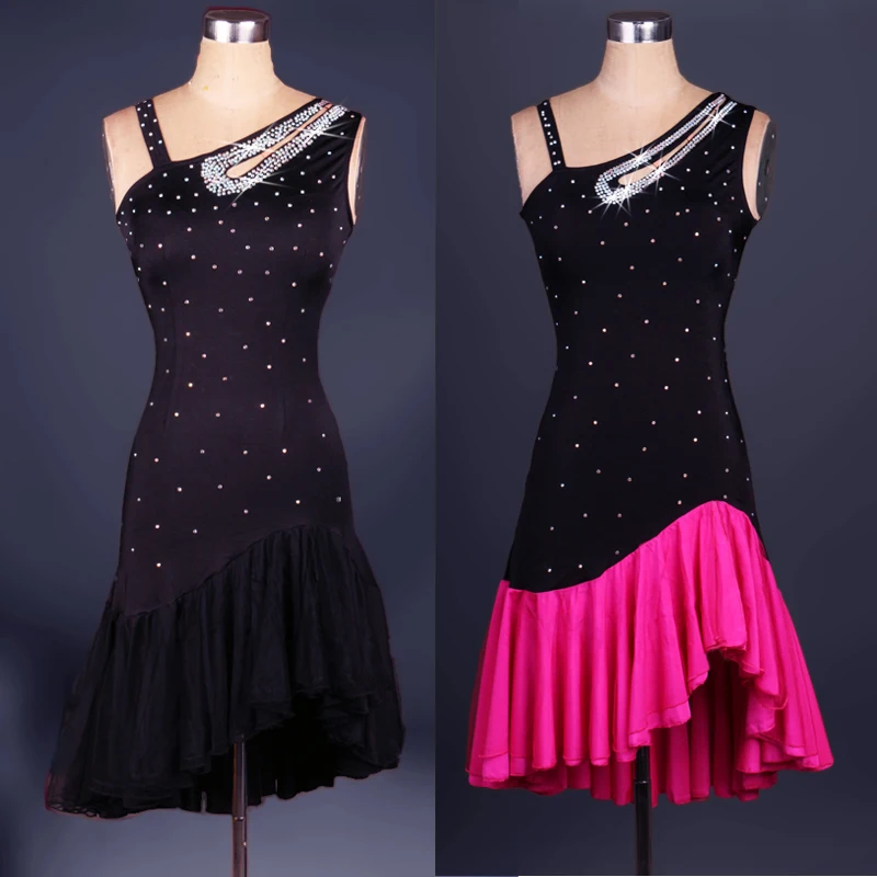 

New Women Elegant Latin Dance Dress Feminina Black Ballroom Cha Cha/Rumba/Samba/Latina Dresses For Dancing