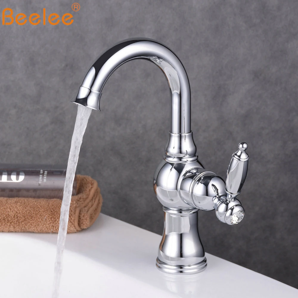 Beelee Antique Brass Retro Bathroom Basin Sink Mixer Taps Deck Mounted