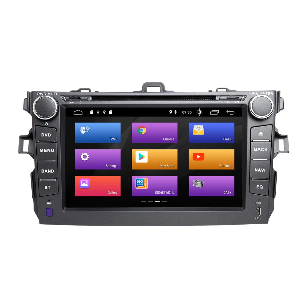 Josmile двойной 2 Din Android 9,0 Автомобильный мультимедийный dvd-плеер для Toyota Corolla 2007 2008 2009 2010 2011 gps навигация Авторадио