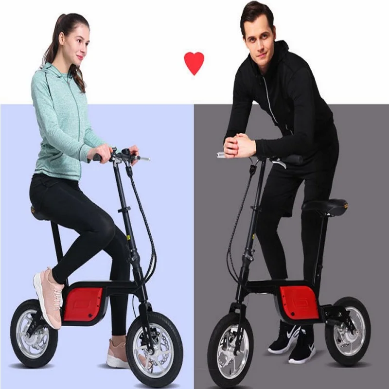 Cheap Mini adults electric bike 12-inch power folding scooter electric scooter Lithium-ion batteries Light and convenient 0