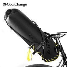 CoolChange Waterproof Bike Saddle Bag Large Capacity Foldable Tail Rear Bicycle Bag Cycling MTB Trunk Pannier Backpack 12L rockbros waterproof bike saddle bag reflective large dirtproof foldable mtb road tail rear bag pannier backpack 10l cycling bag