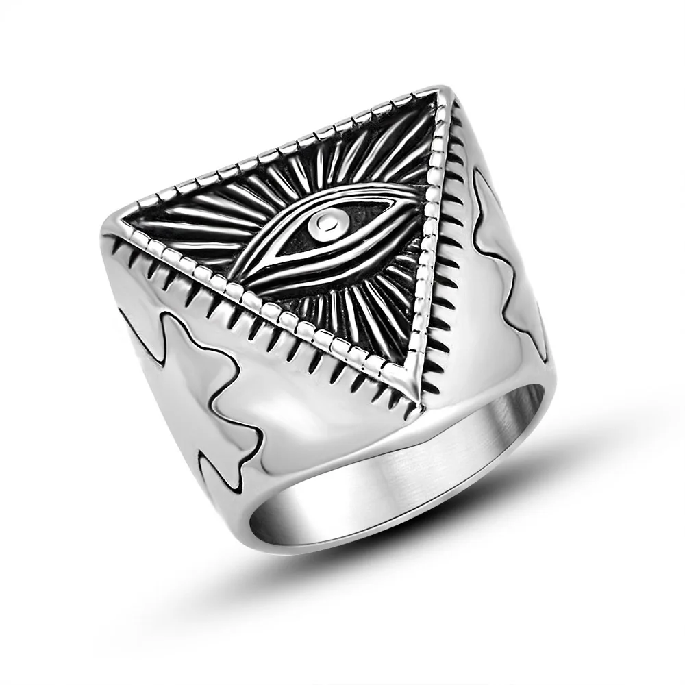 Buy HFYK The devil's eye ring men vintage stainless