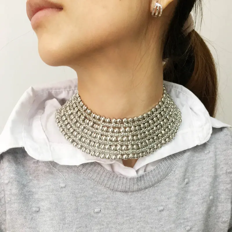 Manilai Chunky Metal Statement Necklace 