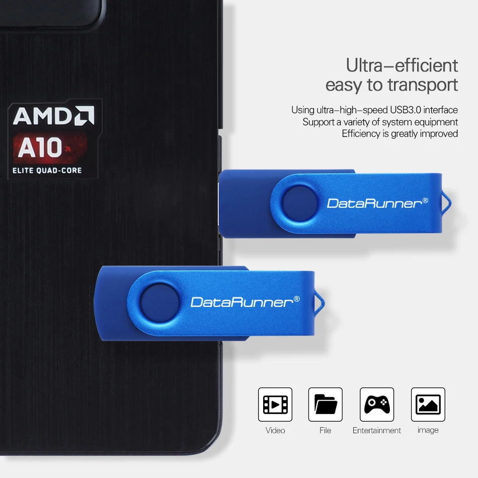 DataRunner металлическая Usb флешка Вращающаяся ручка привода 8 ГБ 16 32 64 Гб 128 256 флешки
