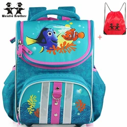wenjie brother orthopedic good quality fish creative school bag waterproof backpack schoolbag kids backpack for boys and girls