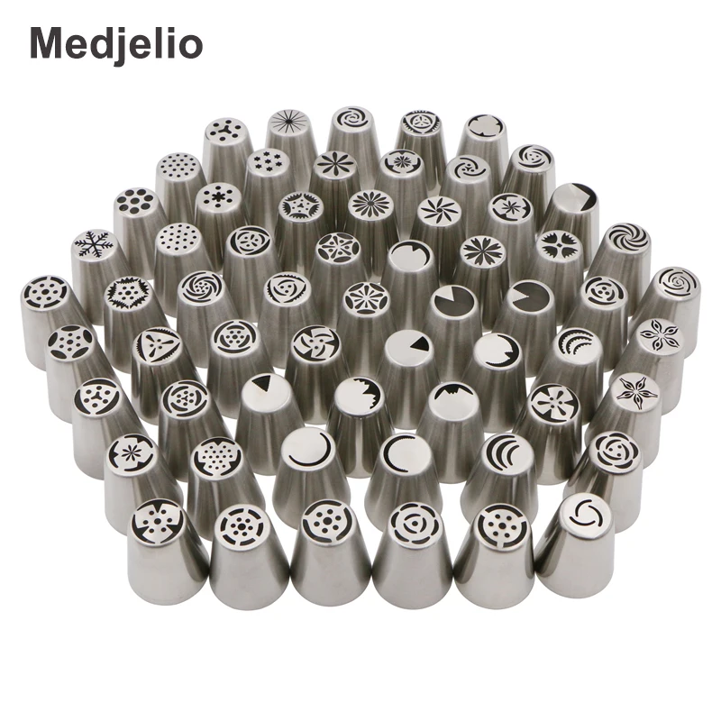 Medjelio 62 шт. профессиональные инструменты для украшения торта и крема стандартные
