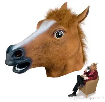 

50pcs Horse Mask Head Halloween Costume Theater Prop Novelty Latex Rubber SN394