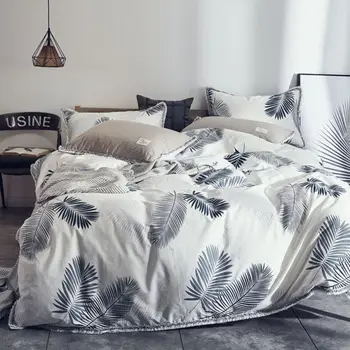

Cotton Fabric Sleep Quilt Nordic Simple Cotton Four-piece Bedding Cotton Set Of 4 Sheets Quilt Cover Student Dormitory Bedding