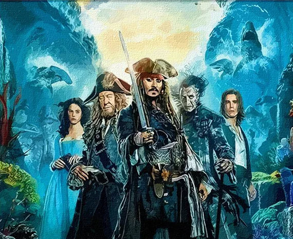 MaHuaf-A1378 Пираты Карибского моря картины по номерам на холсте Сделай сам цифровой