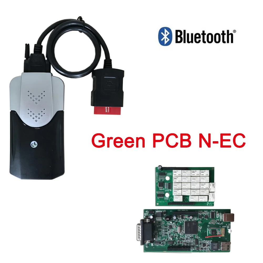 

DHL FREESHIPPING 2pcs/lots 2016.r0/2015.3 with keygen green pcb with BLUETOOTH new vci VD TCS cdp pro plus with N-EC RELAY