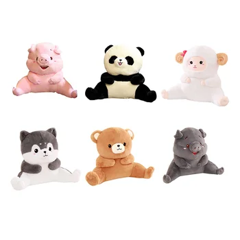 

Chair Sofa Backrest Animals Plush Lumbar Pillow Back Support Stuffed Animals Pillow Cartoon Hug Panda/Pig/Sheep/Dog/Bear