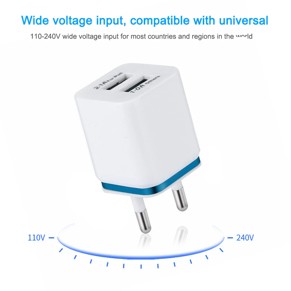 Двойной USB зарядное устройство 2A Быстрая зарядка Путешествия ЕС/США штекер Адаптер портативное настенное зарядное устройство мобильный телефон кабель для iphone samsung Xiaomi