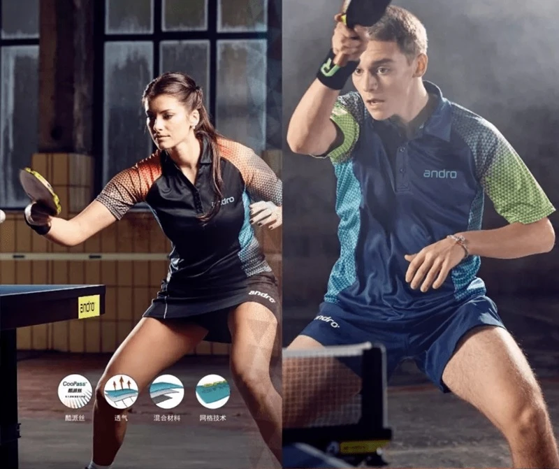 

Andro table tennis jerseys training T-Shirts comfortable breathable fabric quick drying ping pong shirts cloth sportswear