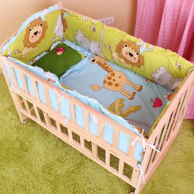 5PCS Set Newborn Baby Crib Bedding Set Baby Bedding Set Kids Crib