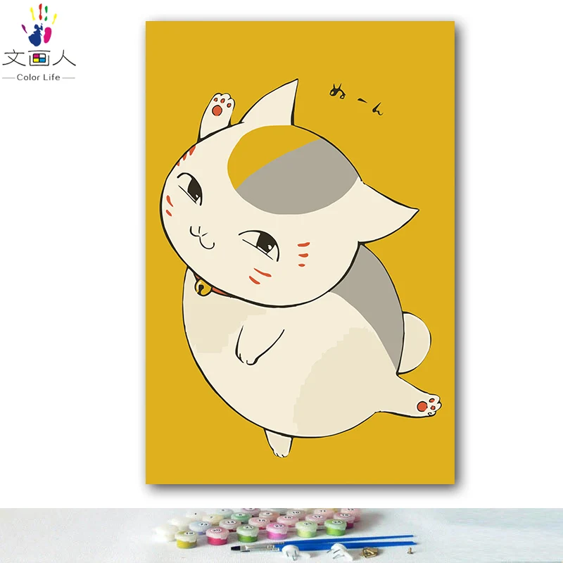 DIY картинки для раскраски по номерам с цветами Natsume friend account Аниме Картина для рисования по номерам в рамке для дома - Цвет: 0753