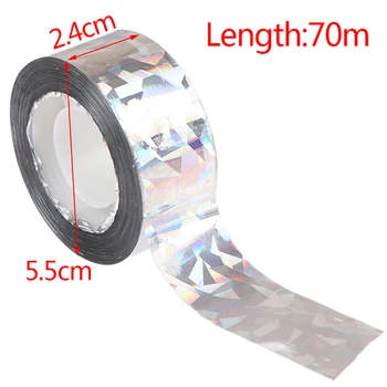 

Pest Control 70M 2.4CM Orchard Flash Reflective Bird Scare Tape Audible Repellent Fox Pigeons Repeller Ribbon Deterrent Tapes