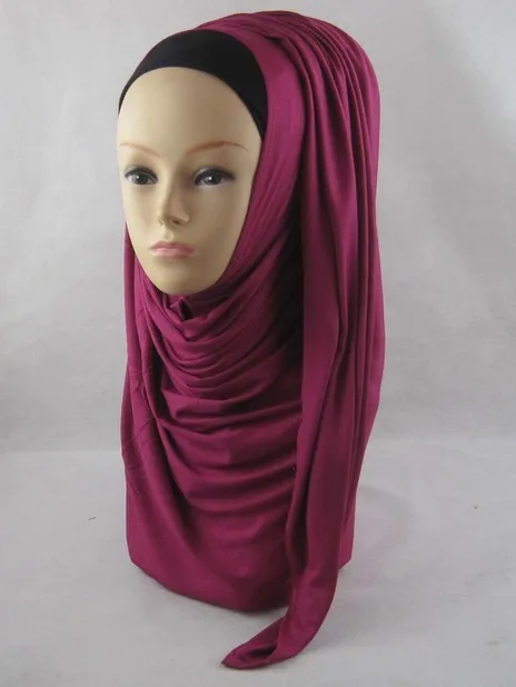12 шт./лот) Джерси мусульманский хиджаб хлопок длинный шарф шаль мусульманские платки 180*80 см, вы можете выбрать Цвета JLS102