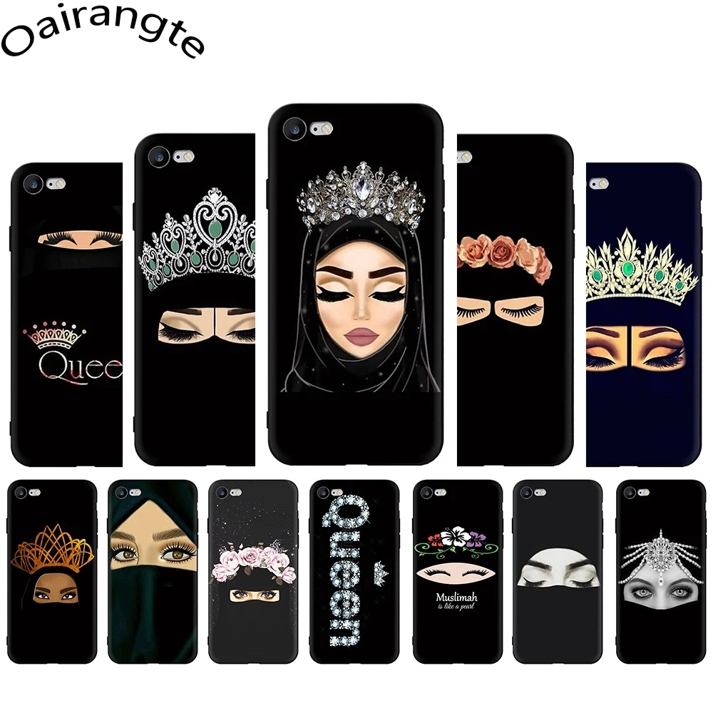 

Muslim Islamic Gril Eyes Soft Phone Cover Case For iPhone 5 5S SE 6 6S Plus 7 8 Plus X XS XR XS 11 Pro Max