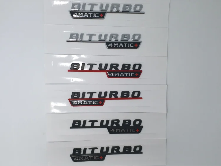 Матовый черный хром Turbo 4matic Biturbo + эмблема на крыло Side Supercharge логотип автомобиля