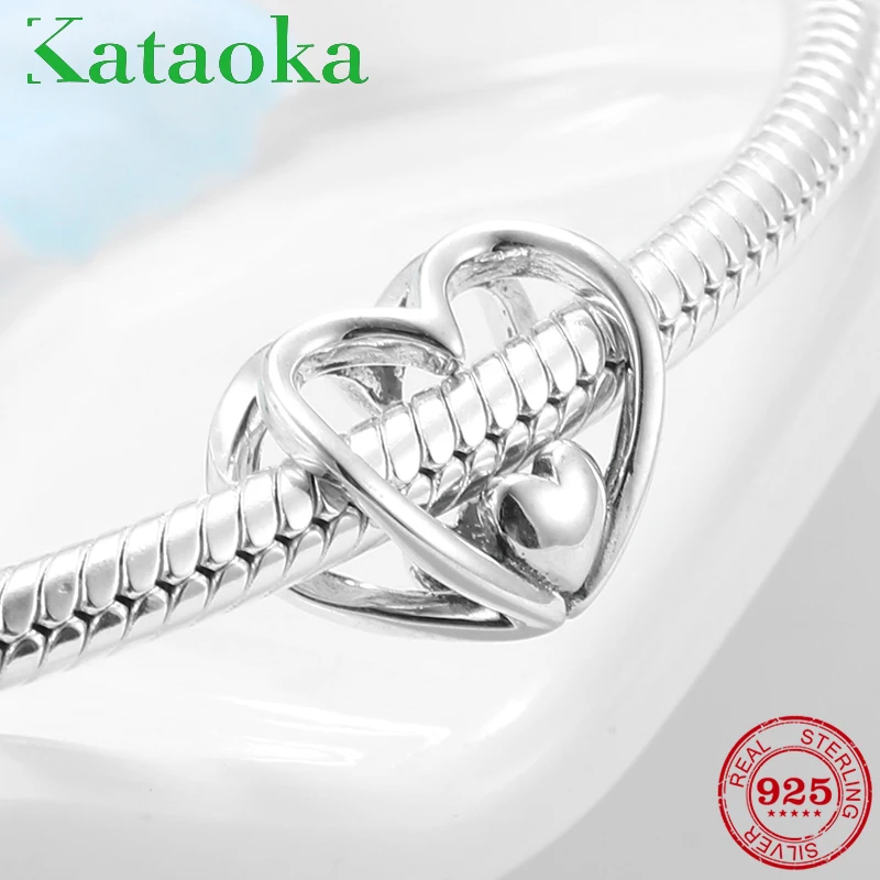 

High Quality Authentic 925 Sterling Silver hollow out Heart Beads Fit Original Pandora Charm Bracelets jewelry making 2019