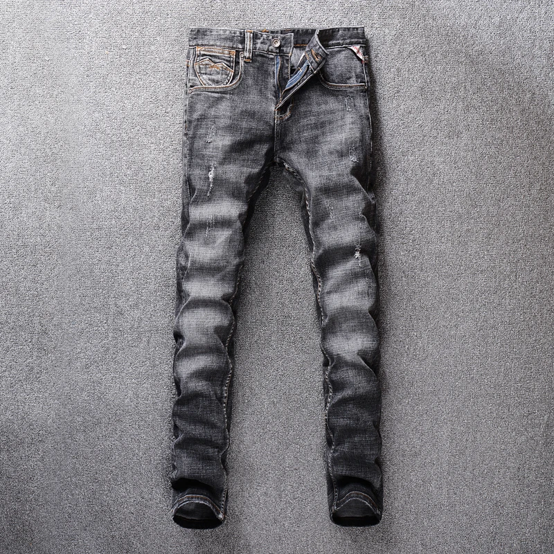 dark grey distressed jeans mens