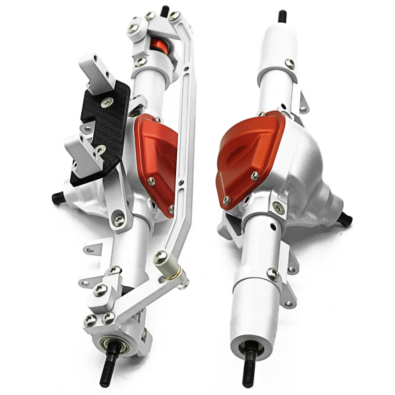 

Complete Metal Alloy Front & Rear Axle Set silver For Axial SCX10 1/10 RC Crawler parts for car
