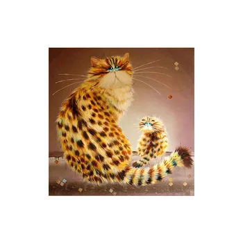 

Funny Cat Needlework Needle Rhinestone Painting Home Decoration Square Drill Icon Wedding Decor Diamond Embroidery Inlay H252